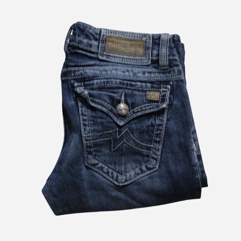 Womens Y2K Miss Me Chic Grunge Punk Low-rise Bootcut Jeans